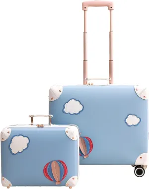 Vintage Luggage Set with Wheels, Retro Suitcase, Travel Trunk Set, Stylish Vintage Luggage Set for Women and Men