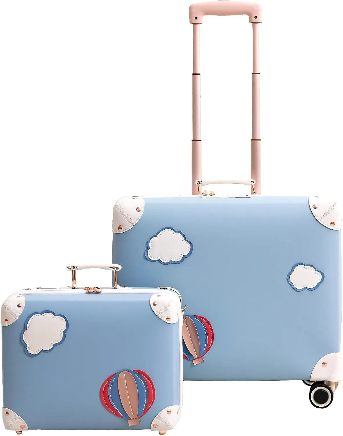 Vintage Luggage Set with Wheels, Retro Suitcase, Travel Trunk Set, Stylish Vintage Luggage Set for Women and Men