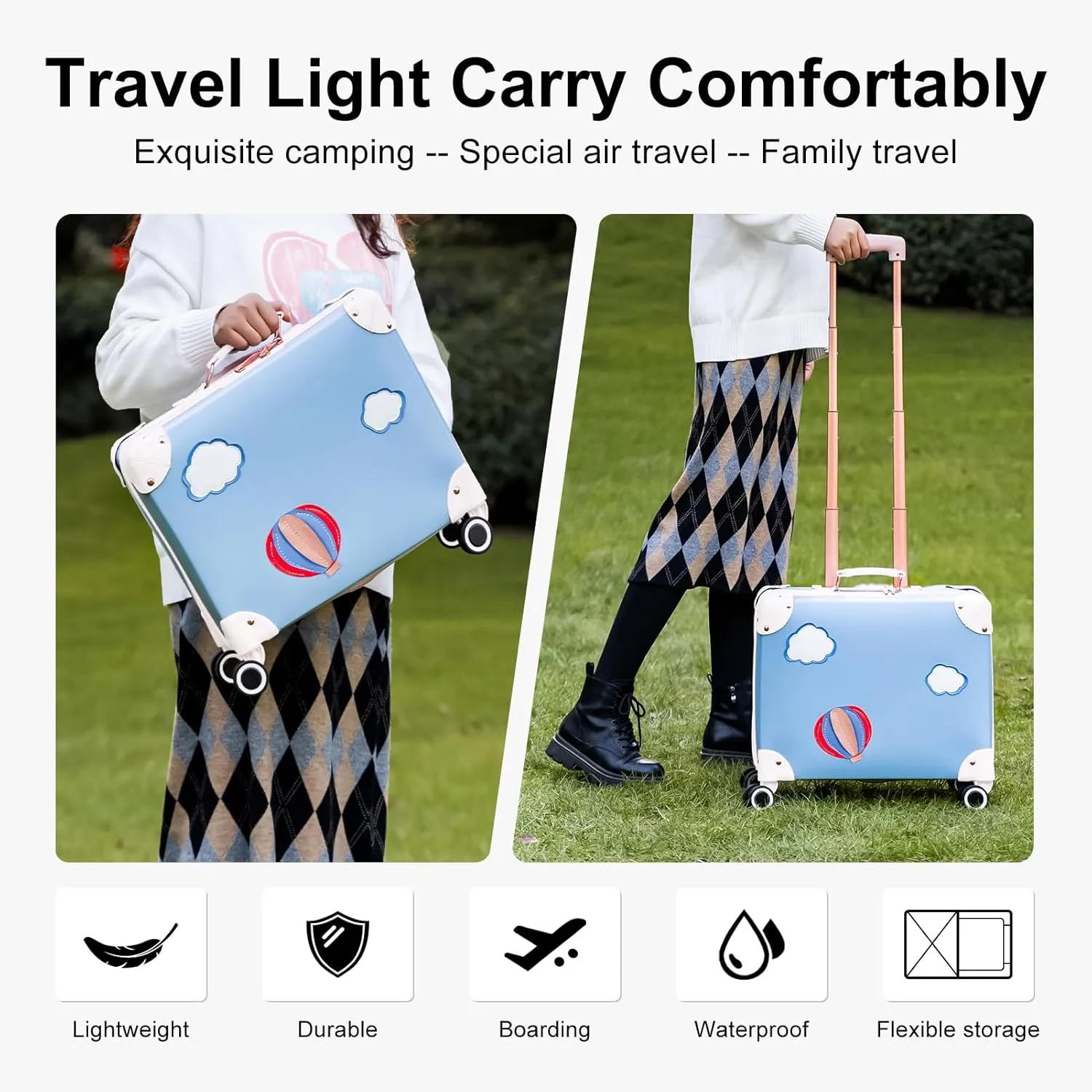 Vintage Luggage Set with Wheels, Retro Suitcase, Travel Trunk Set, Stylish Vintage Luggage Set for Women and Men