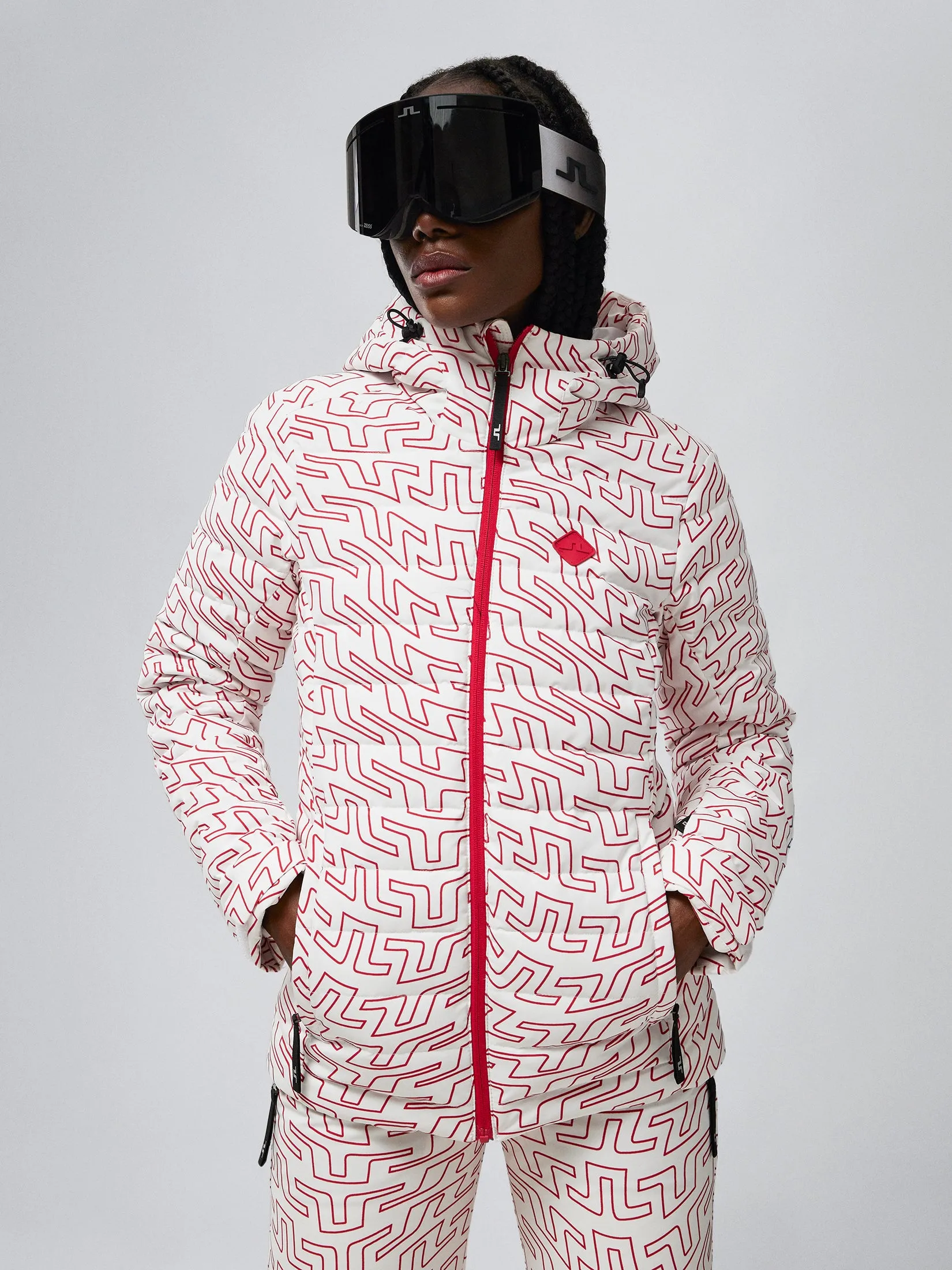 W Thermic Pro Down JacketPrint / Bridge Swirl White