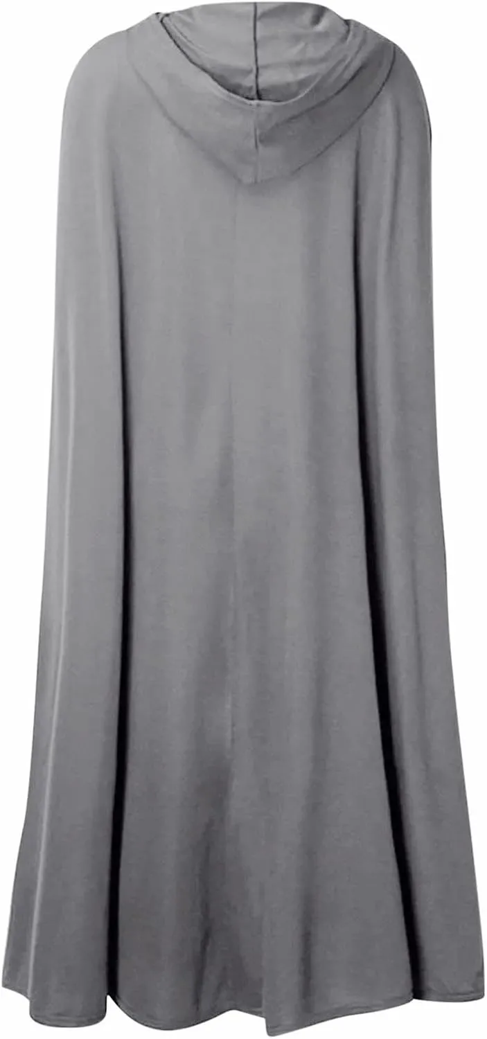 Women Hooded Wool Blend Maxi Long Cape Poncho Maxi Cloak Coat Fall Winter Trench Coat Robe Gothic Plus Size Clothes