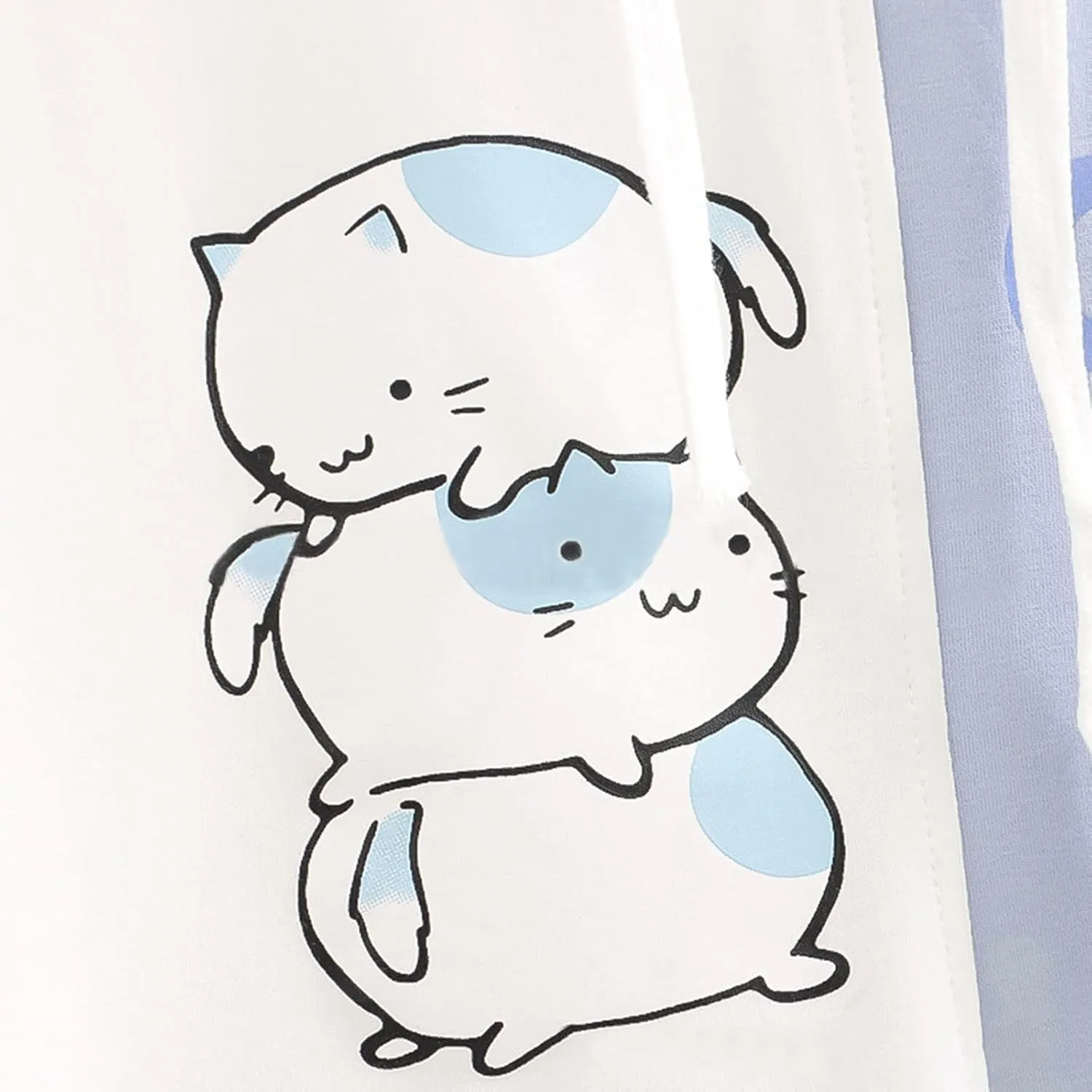 Women Long Sleeve Hoodies Kawaii Cartoon Cute Cat Graphic Color Block Hooded Sweatshirt Top Oversized Casual Pullover