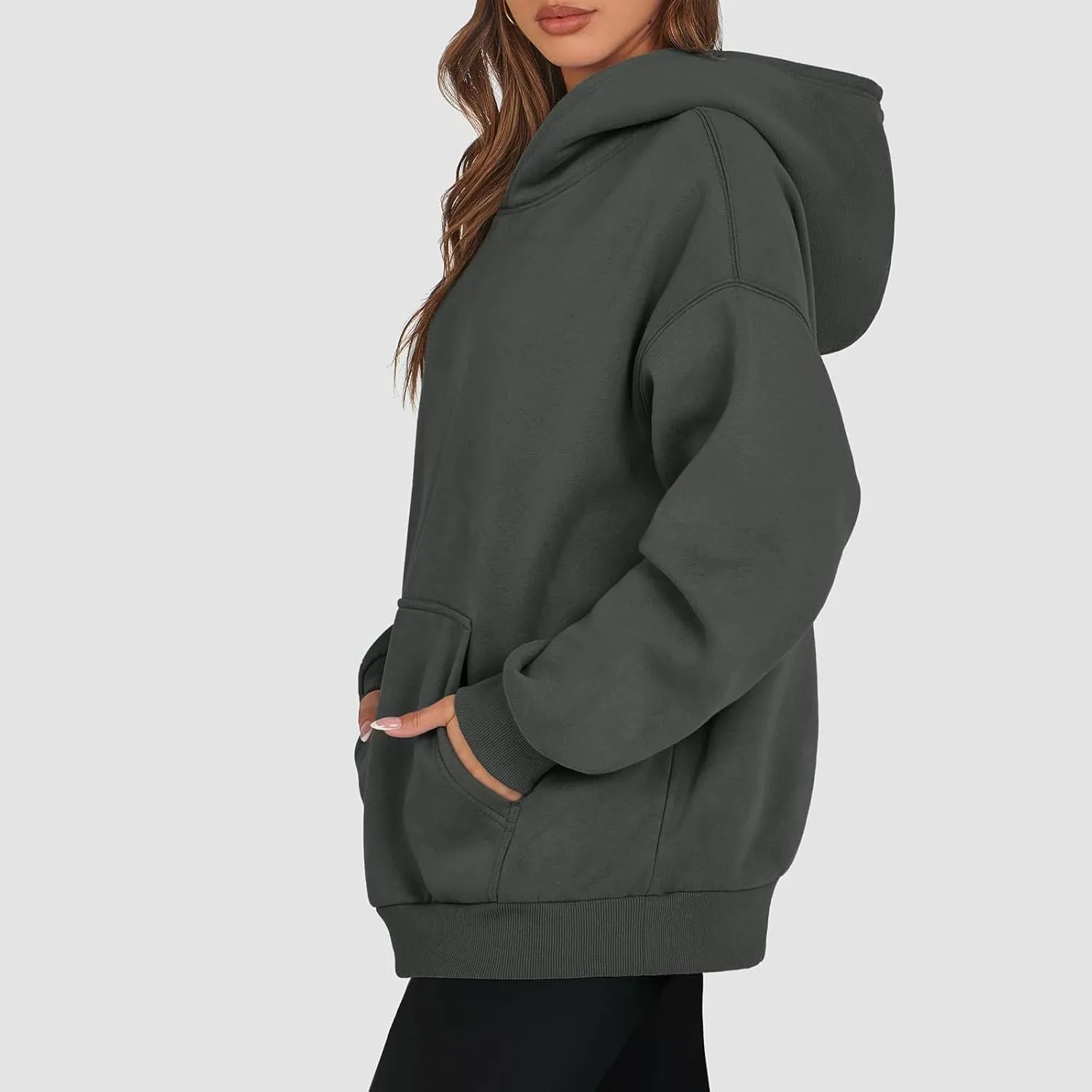 Women Oversized Hoodie Fleece Sweatshirts with Pockets Casual Loose Y2K Hoodie Long Sleeve Comfort Colors Sweatshirts