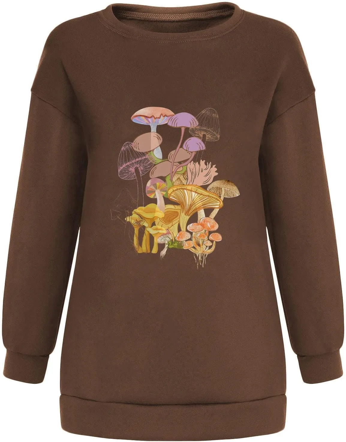 Women Oversized Y2k Sweatshirt Long Sleeve Crewneck Mushroom Graphic Fall Tops Trendy Plus Size Pullover Comfy Shirts