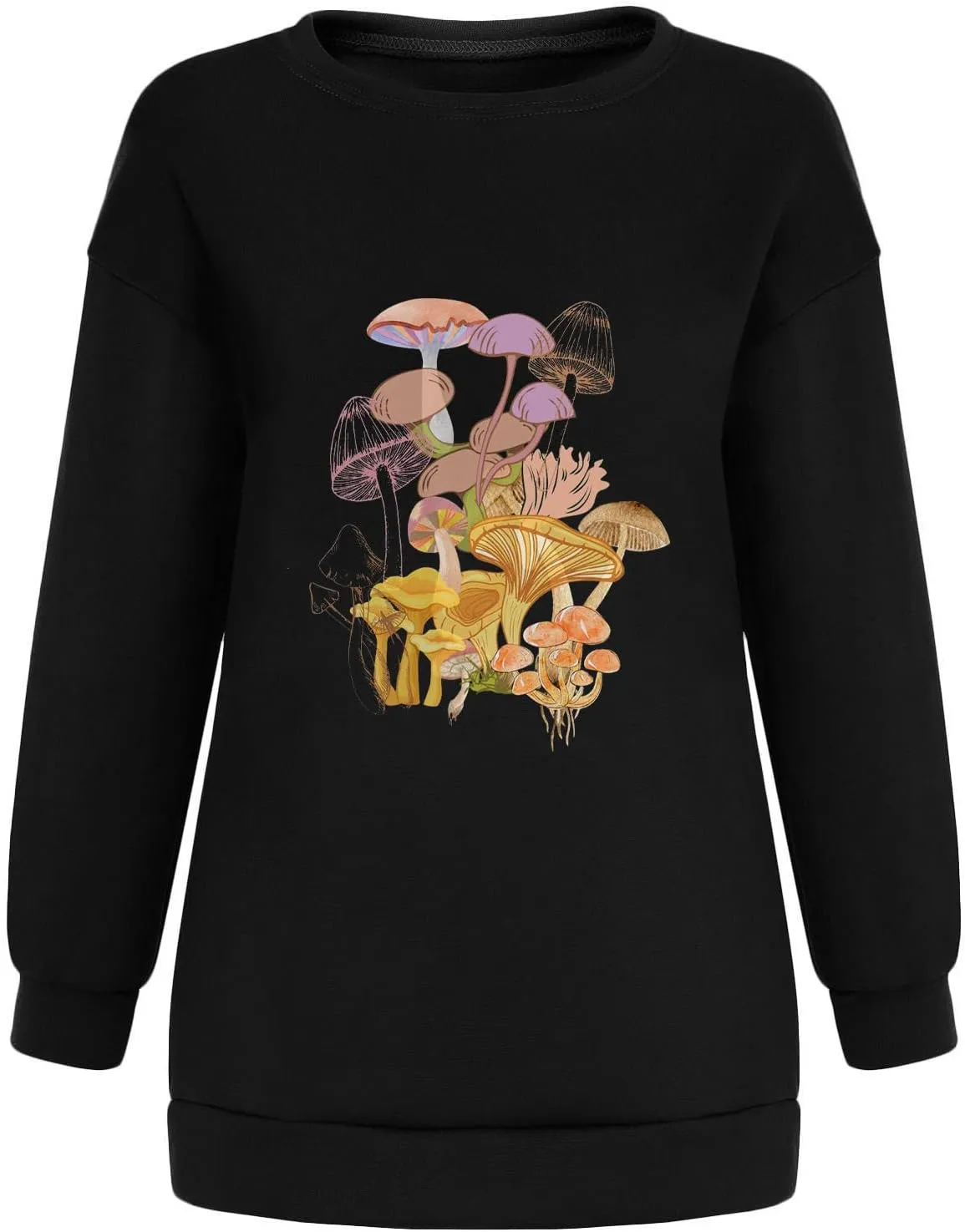 Women Oversized Y2k Sweatshirt Long Sleeve Crewneck Mushroom Graphic Fall Tops Trendy Plus Size Pullover Comfy Shirts