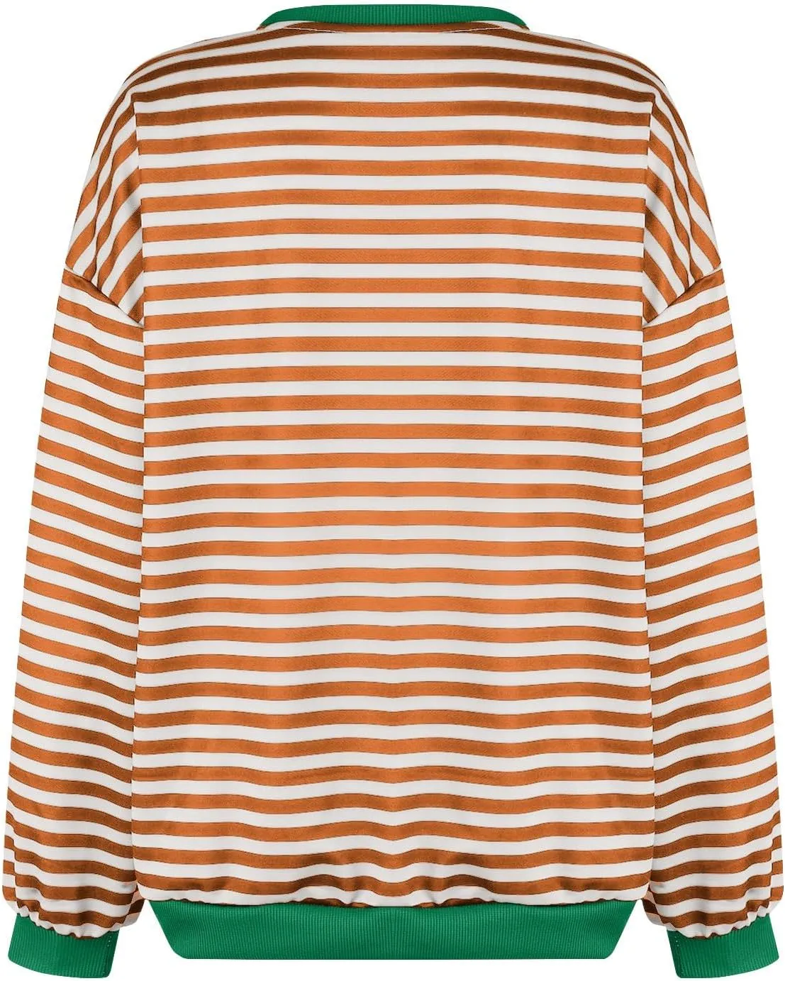 Women Striped Sweatshirts Colors Block Oversized Sweatshirt with Pockets Crewneck Sweatshirt Loose Pullover Sweaters