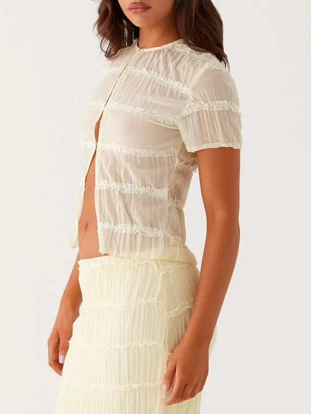 Women Y2k 2 Piece Maxi Skirt Set Ruched Short Sleeve Crop Top Flowy Ruffle Long Skirt Outfits Beachwear