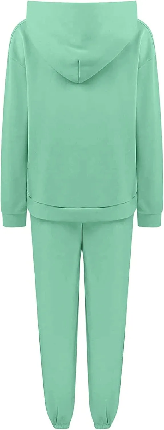 Womens 2 Piece Outfits Lounge Hoodie Sweatsuit Sets Oversized Sweatshirt Fall Fashion Sweatpants with Pockets