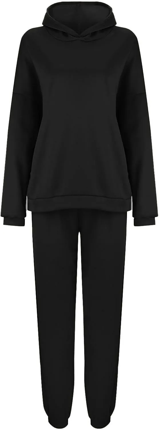Womens 2 Piece Outfits Lounge Hoodie Sweatsuit Sets Oversized Sweatshirt Fall Fashion Sweatpants with Pockets