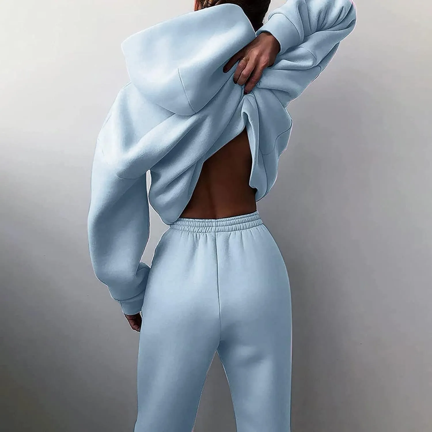 Womens 2 Piece Outfits Lounge Hoodie Sweatsuit Sets Oversized Sweatshirt Fall Fashion Sweatpants with Pockets