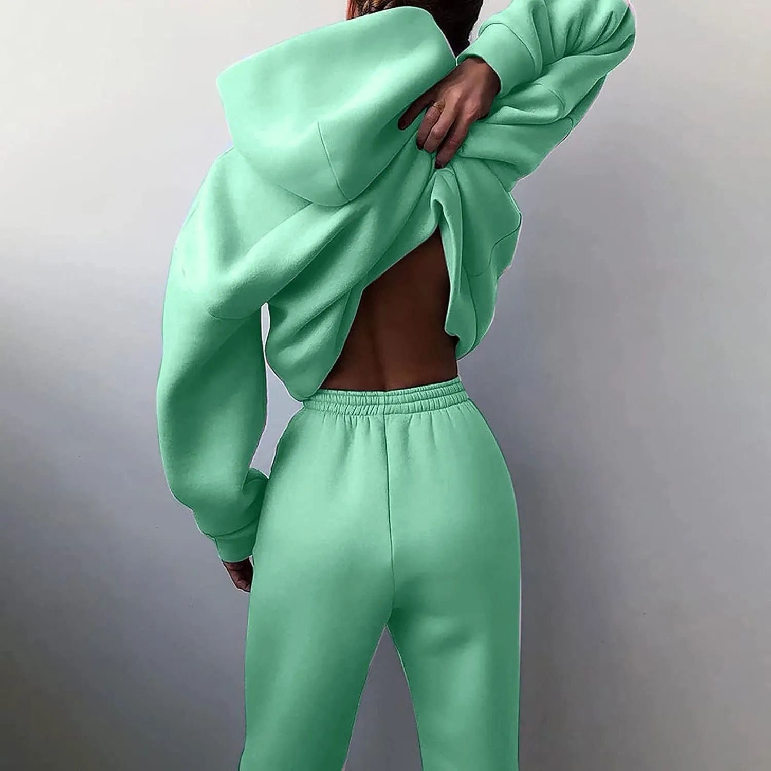 Womens 2 Piece Outfits Lounge Hoodie Sweatsuit Sets Oversized Sweatshirt Fall Fashion Sweatpants with Pockets