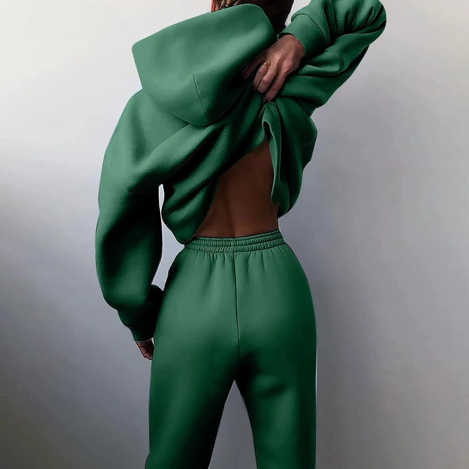 Womens 2 Piece Outfits Lounge Hoodie Sweatsuit Sets Oversized Sweatshirt Fall Fashion Sweatpants with Pockets