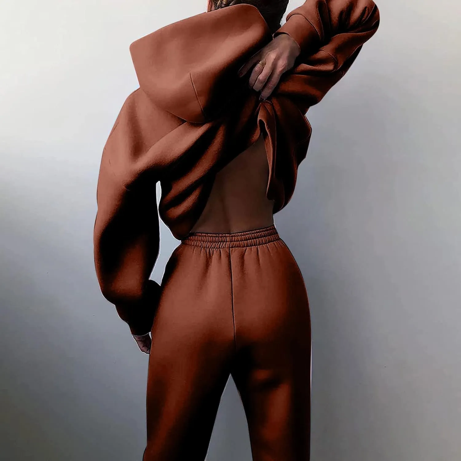 Womens 2 Piece Outfits Lounge Hoodie Sweatsuit Sets Oversized Sweatshirt Fall Fashion Sweatpants with Pockets
