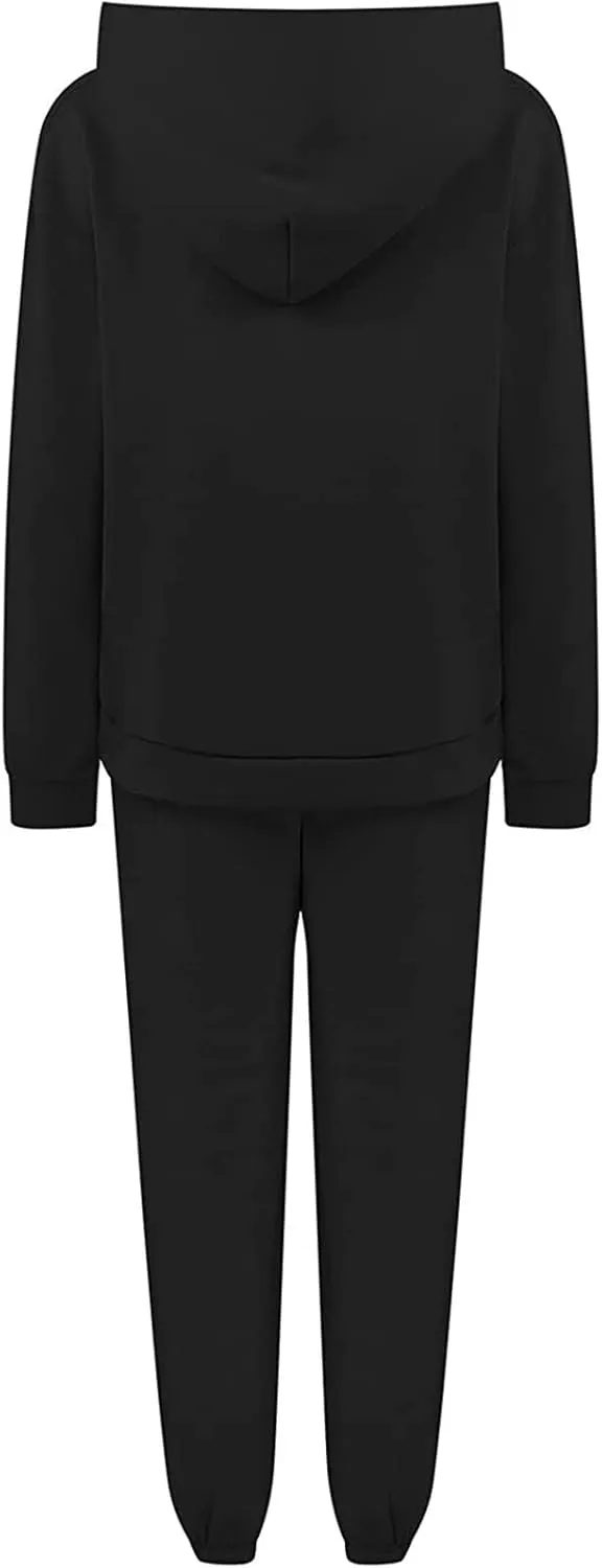 Womens 2 Piece Outfits Lounge Hoodie Sweatsuit Sets Oversized Sweatshirt Fall Fashion Sweatpants with Pockets