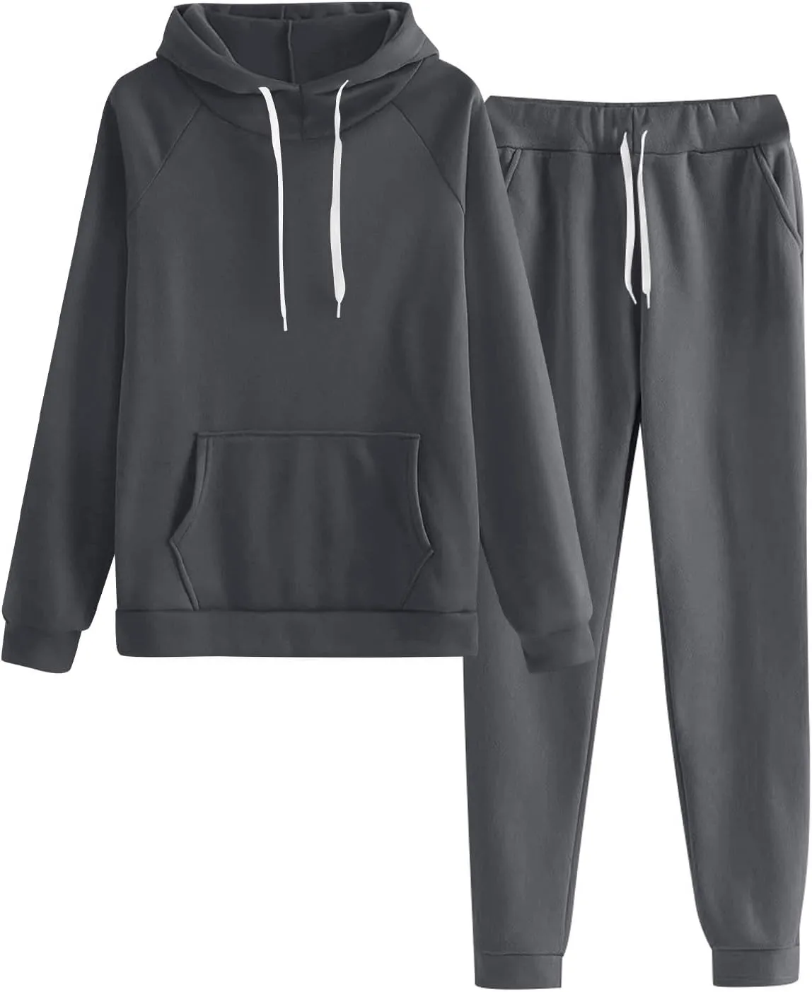Womens 2 Piece Outfits Solid Color Oversized Hoodies and Pants Sets Fall Fashion Lounge Jogger Track Suits