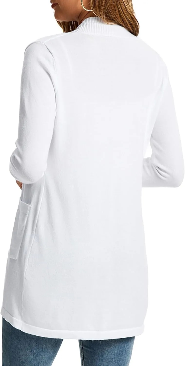 Women's Cardigan Long Sleeve Open Front Lightweight Cardigan Sweaters with Pockets