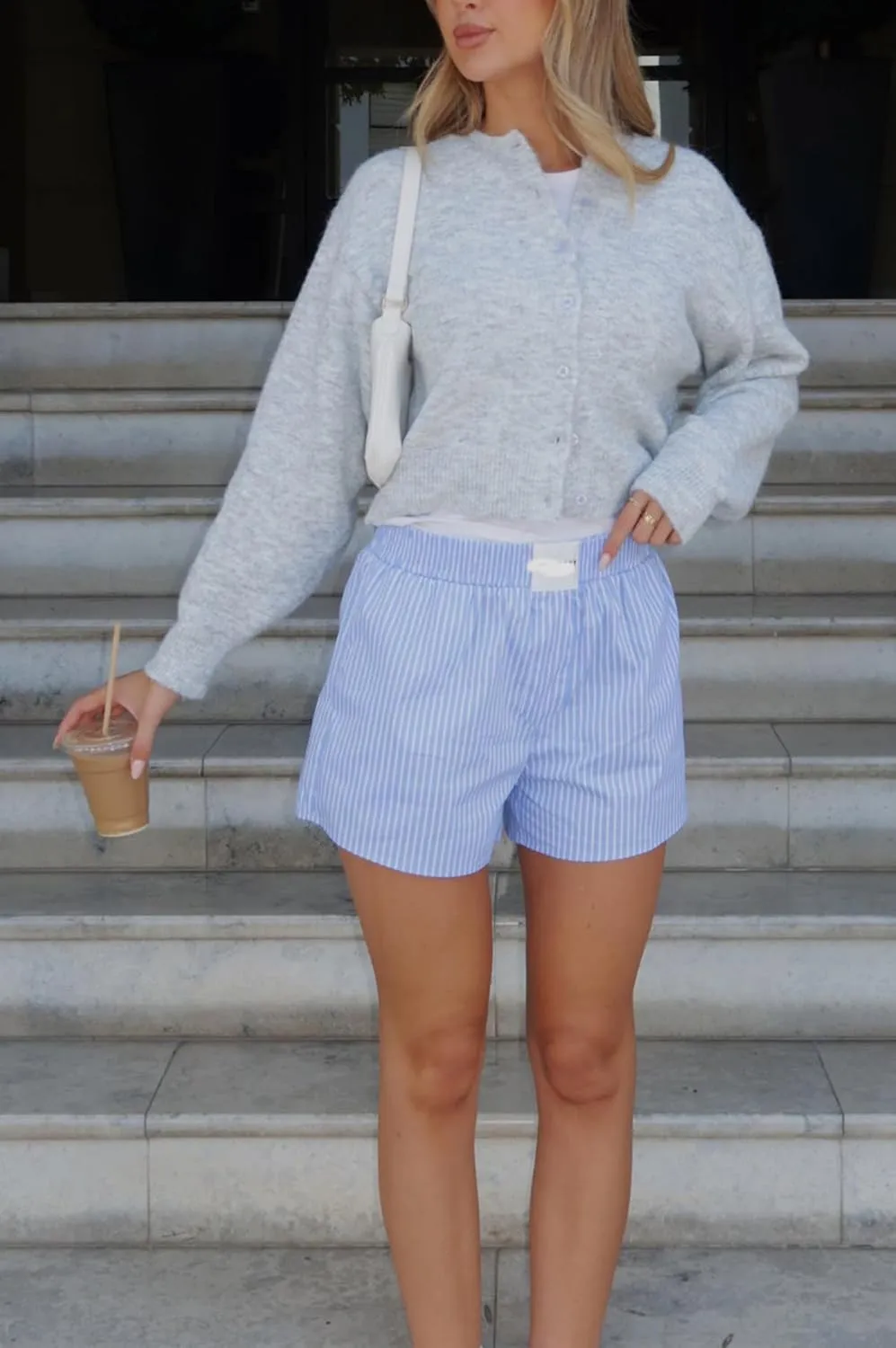 Women's Casual Crop Knit Cardigan Y2K Cute Long Sleeve Crewneck Open Front Button Down Cardigan Sweaters Streetwear