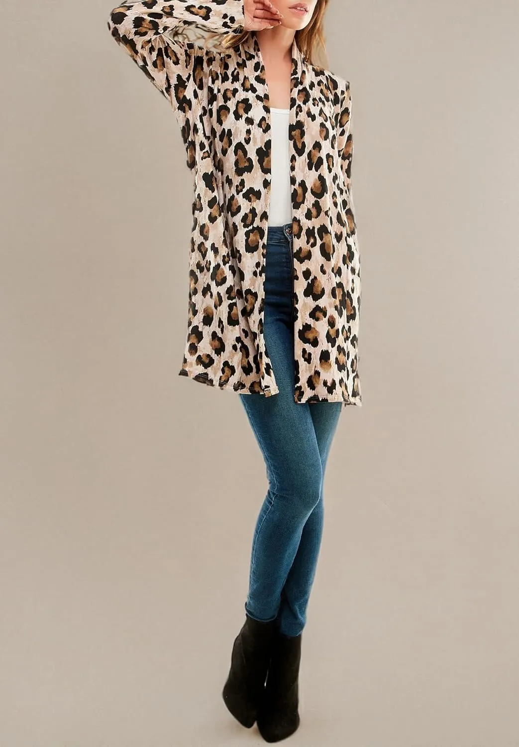 Women's Casual Lightweight Open Front Cardigans with Pockets and Formal Thin Kimono Duster Sweater Cardigan