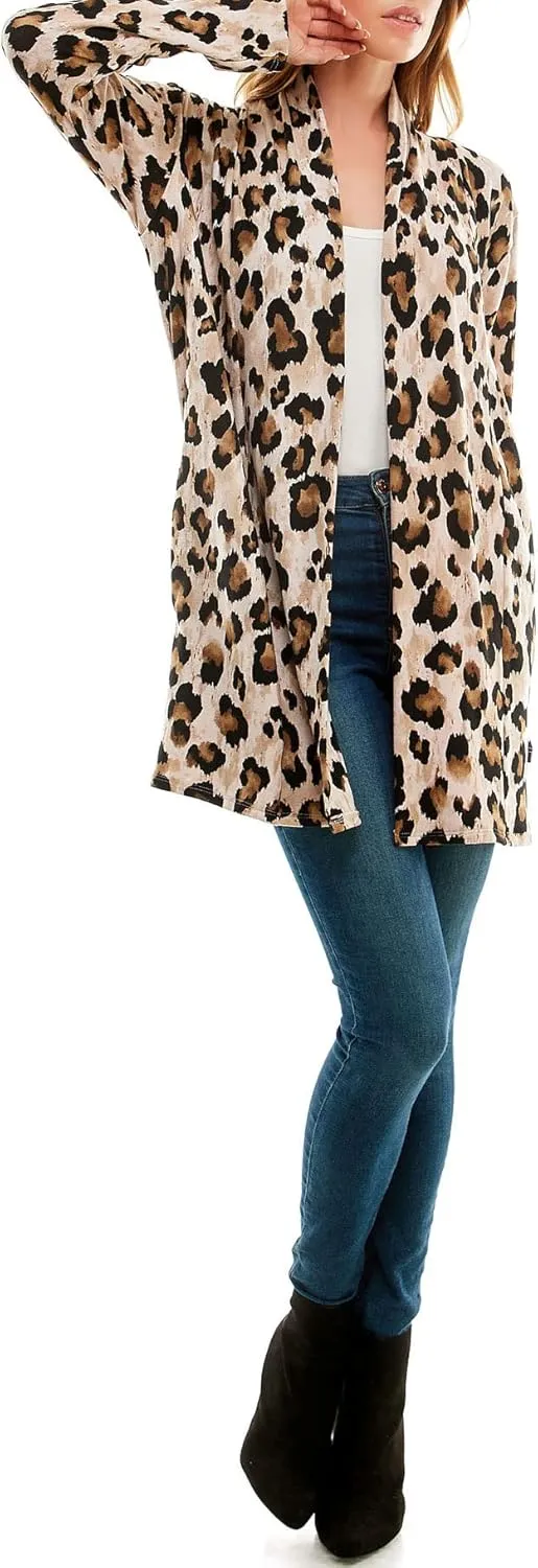 Women's Casual Lightweight Open Front Cardigans with Pockets and Formal Thin Kimono Duster Sweater Cardigan
