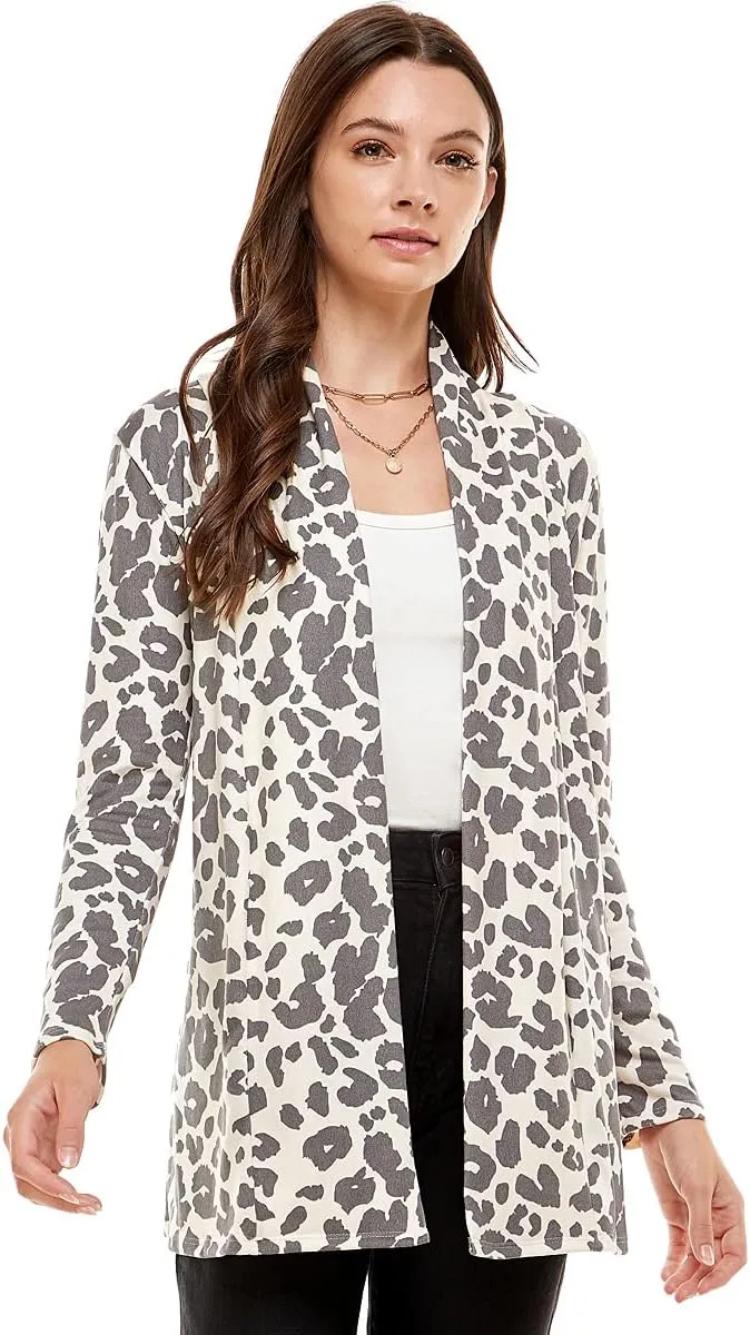 Women's Casual Lightweight Open Front Cardigans with Pockets and Formal Thin Kimono Duster Sweater Cardigan