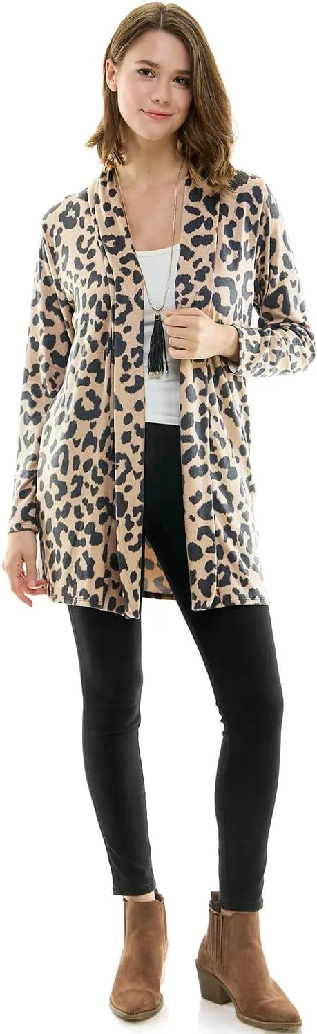 Women's Casual Lightweight Open Front Cardigans with Pockets and Formal Thin Kimono Duster Sweater Cardigan