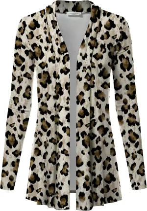 Women's Casual Lightweight Open Front Cardigans with Pockets and Formal Thin Kimono Duster Sweater Cardigan
