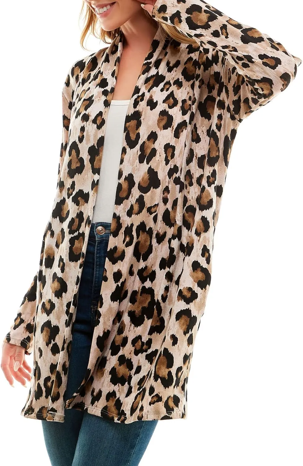 Women's Casual Lightweight Open Front Cardigans with Pockets and Formal Thin Kimono Duster Sweater Cardigan