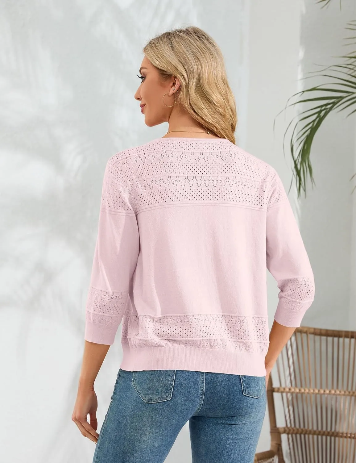 Womens Cropped Cardigan Knit Shrugs for Dresses V Neck Button Down Bolero Cardigans Sweaters