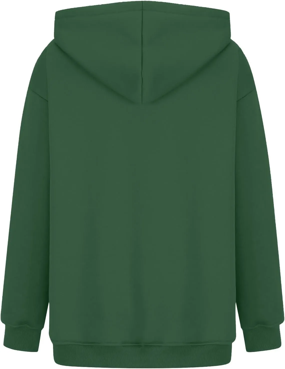 Women's Fall Casual Big Size Solid Color Classic Long Sleeve Hooded Sweatshirt Fashion Loose with Pockets