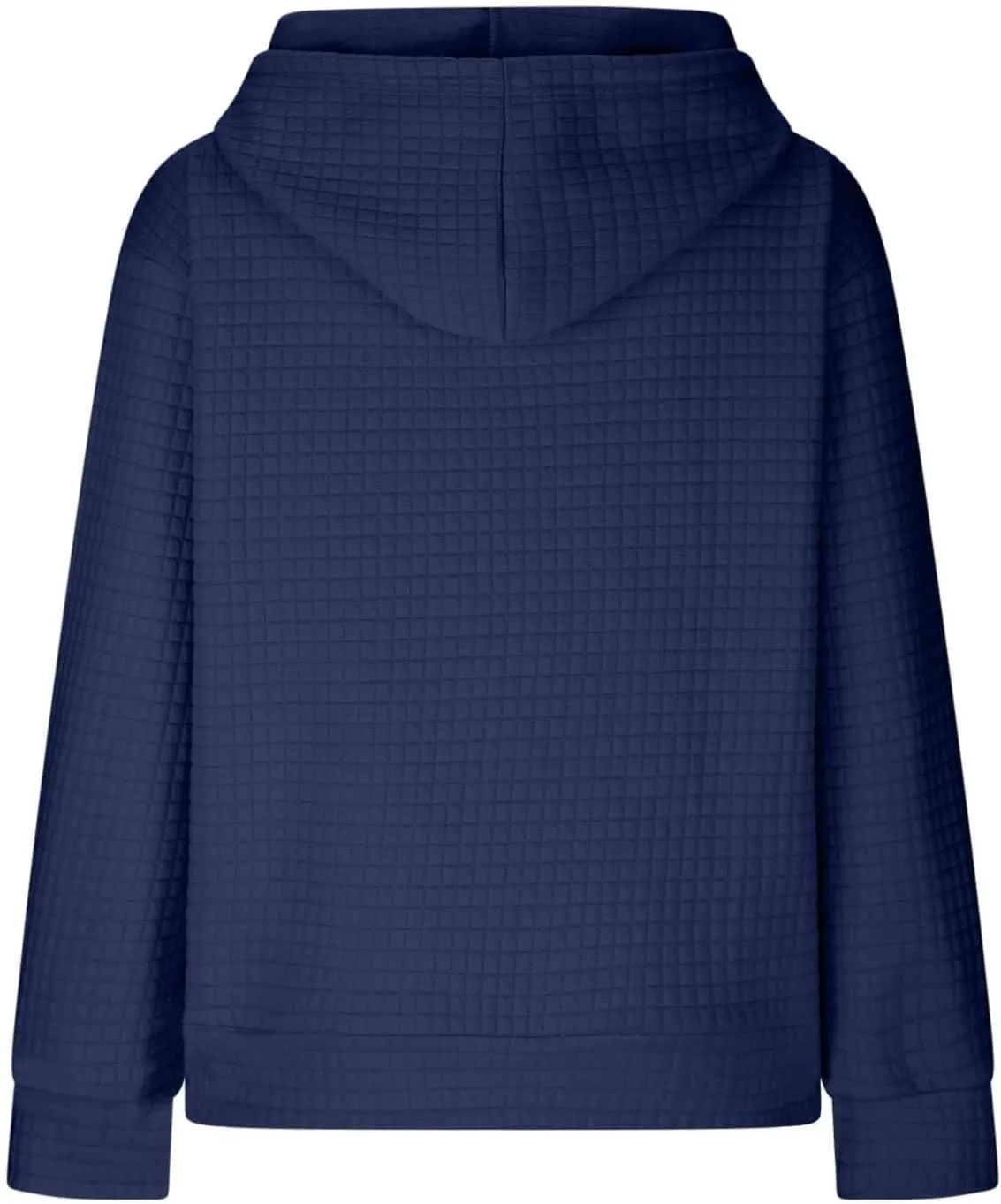 Womens Hoodies Casual Long Sleeve Drawstring Waffle Pullover Tops Solid Hoodie with Pockets