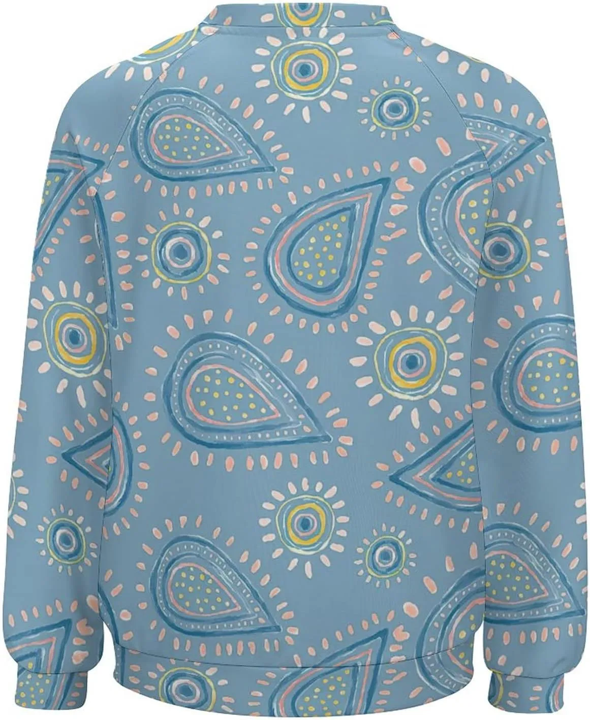 Womens Paisley Print Sweatshirt Oversized Loose Graphic Crewneck Sweatshirts Casual Long Raglan Sleeve Pullover Tops