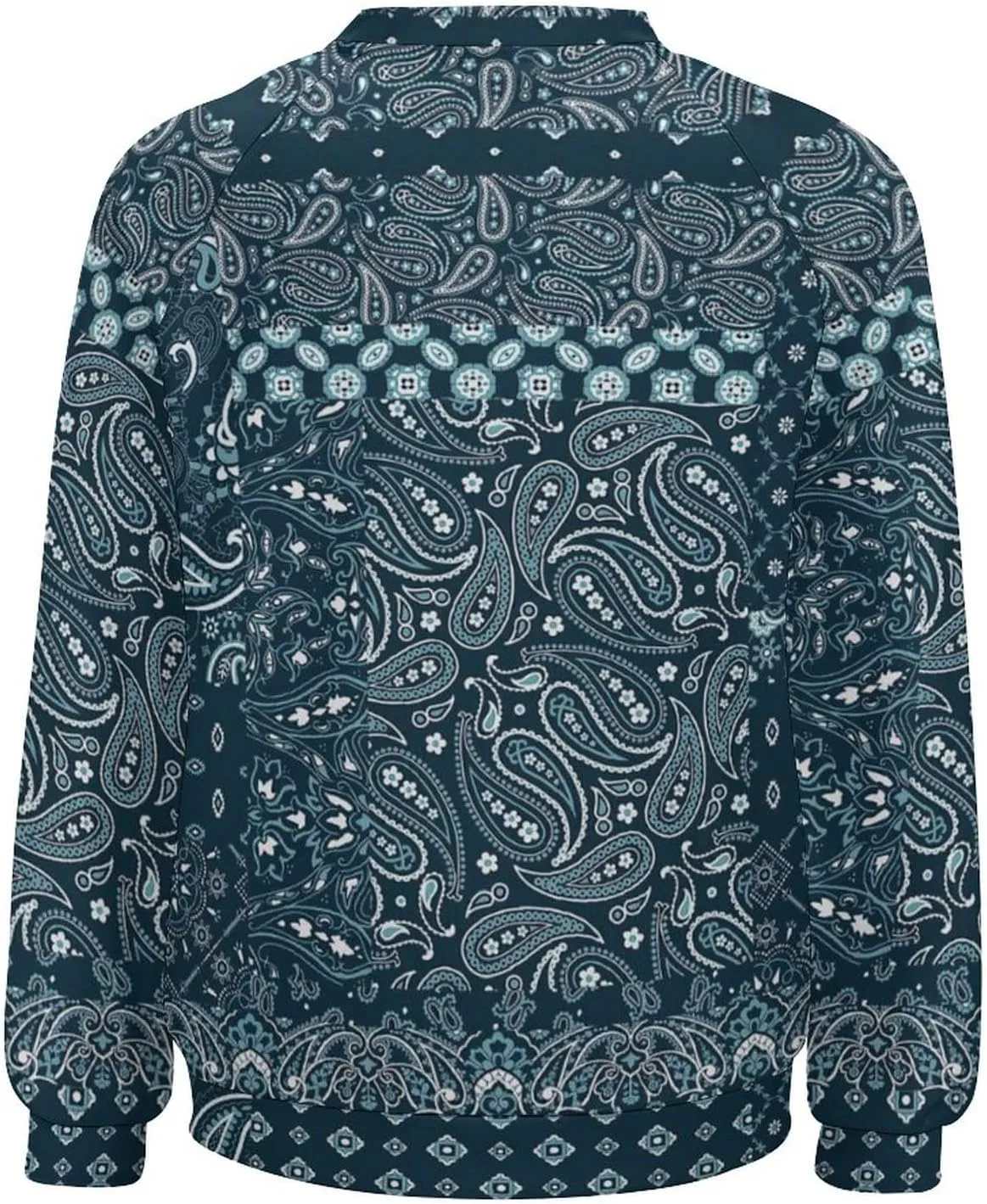 Womens Paisley Print Sweatshirt Oversized Loose Graphic Crewneck Sweatshirts Casual Long Raglan Sleeve Pullover Tops