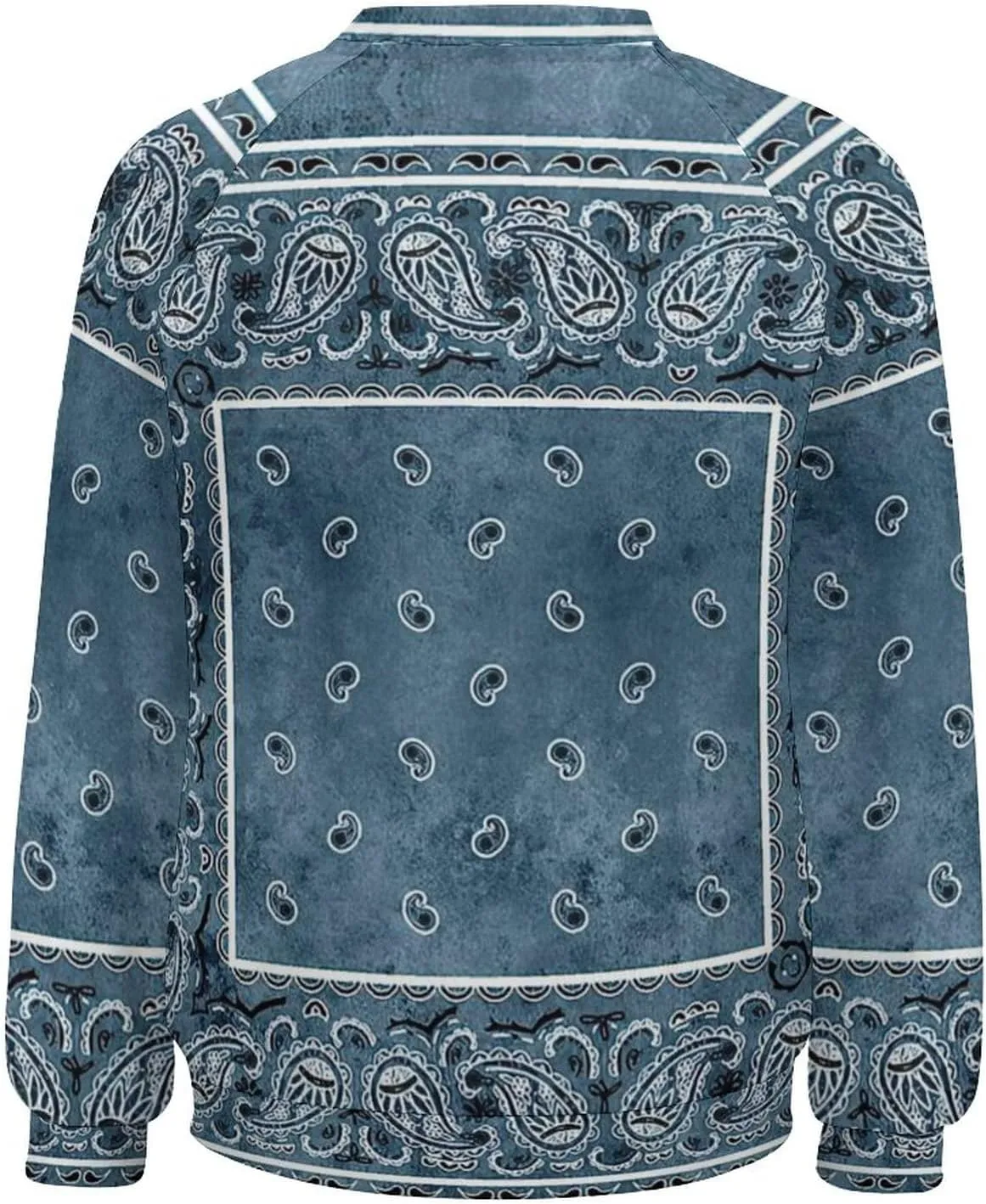 Womens Paisley Print Sweatshirt Oversized Loose Graphic Crewneck Sweatshirts Casual Long Raglan Sleeve Pullover Tops