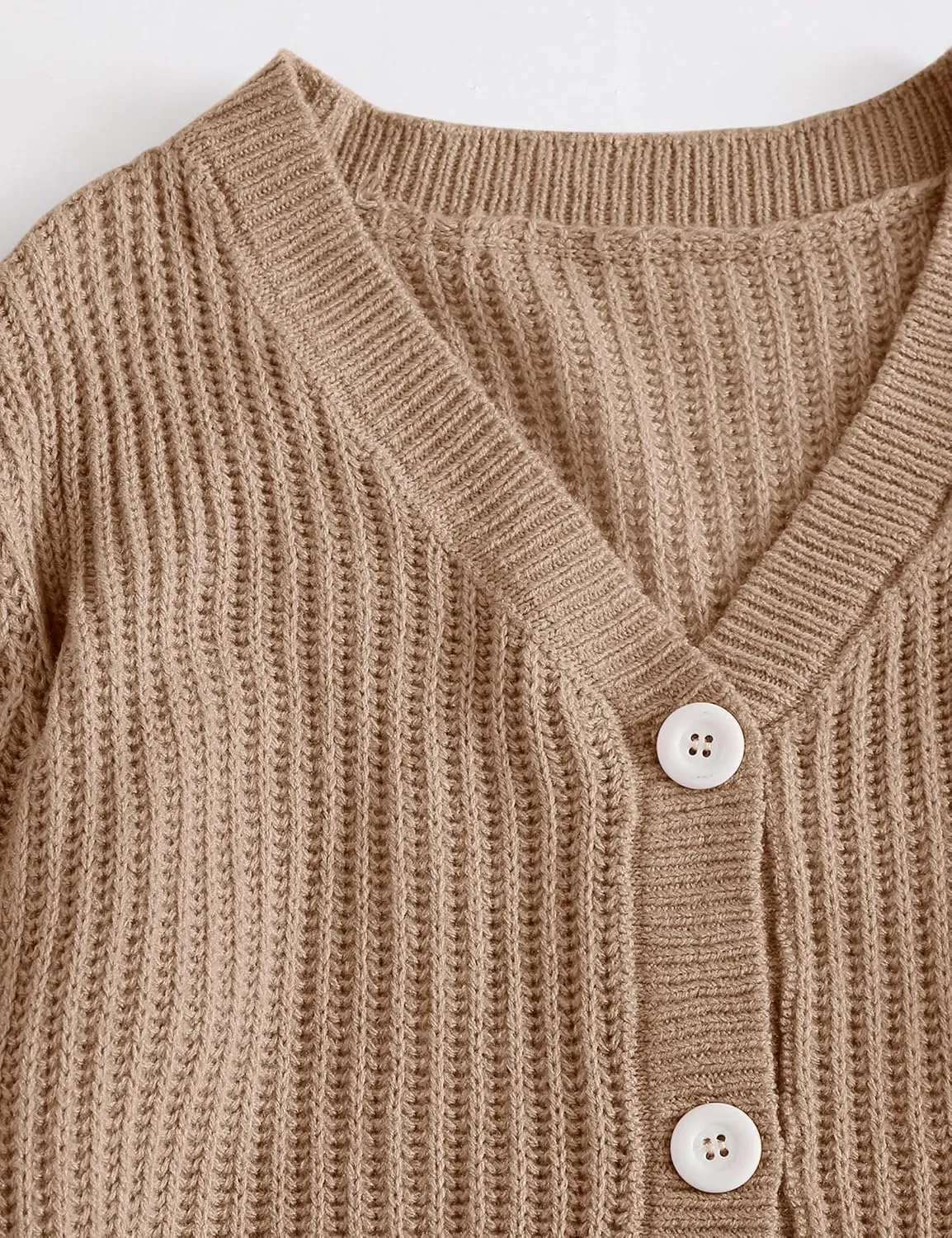 Womens Puff Sleeve Cardigan Long Sleeve Open Front Button Down Knit Sweaters
