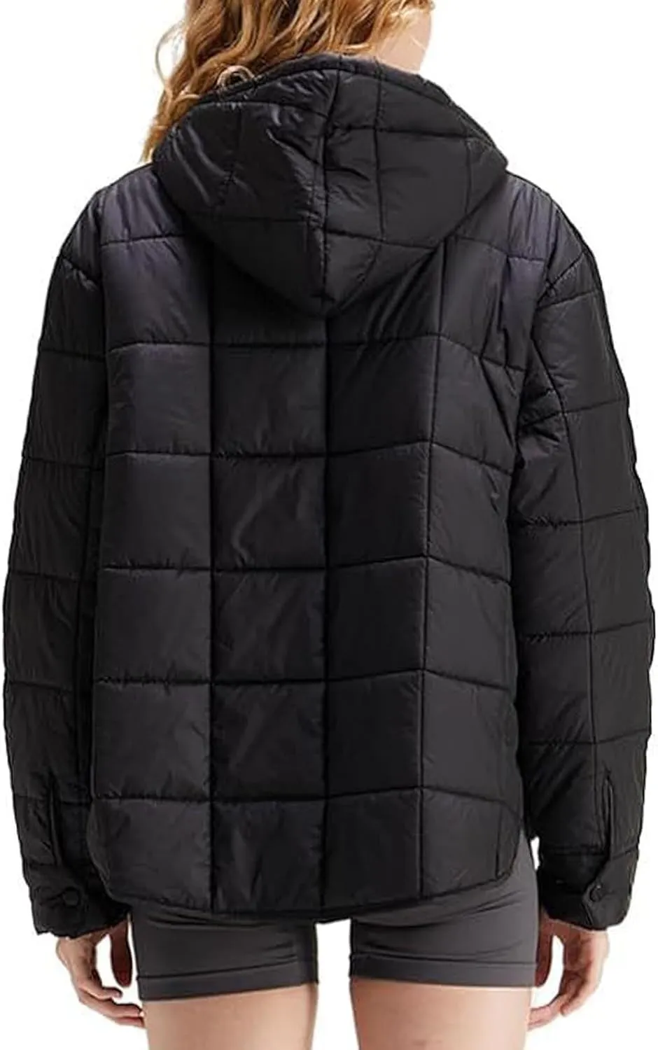 Women's Quilted Pullover Puffer Jacket Packable Hooded Padded Oversized Hoodie Dolman Long Sleeve Warm Winter Coat