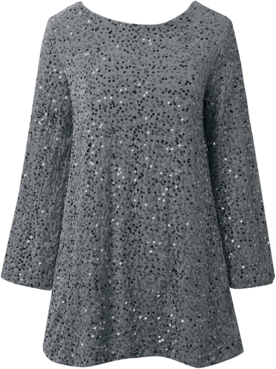 Womens Sequin Warmy Oversized Crewneck Sweatshirts Dress Sparkly Glitter Pullover Long Sleeve Outfits with Bow Ribbon
