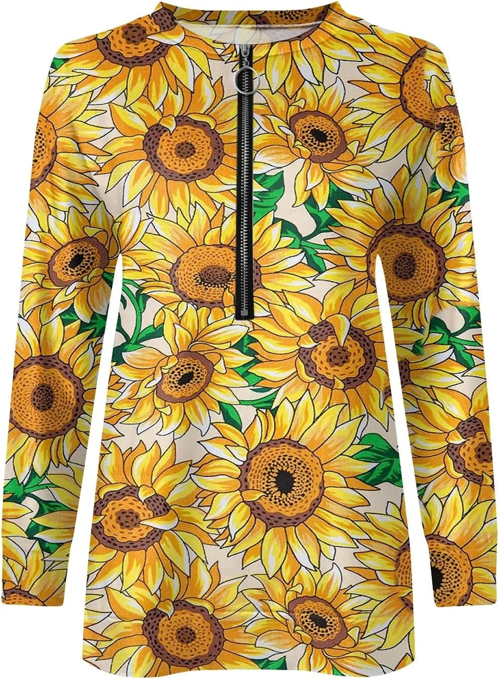 Women's Sweatshirts Trendy Graphic Print Crew Neck Half Zip Long Sleeve Tops 2024 Fall Casual Fashion Outfits