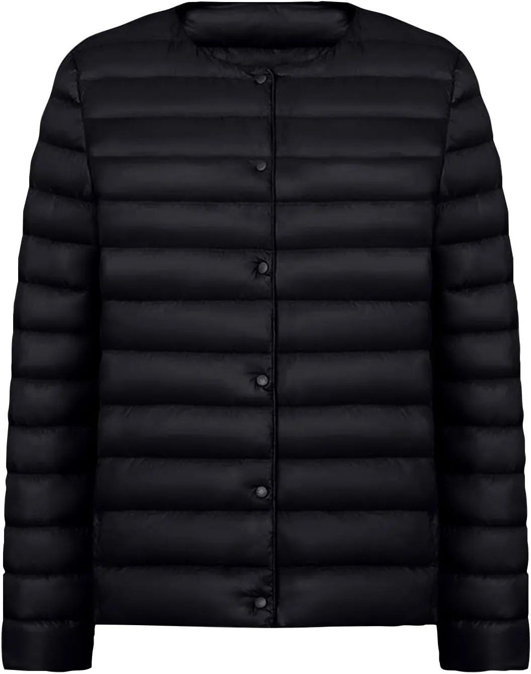 Womens Ultr_a Lightweight Packable Short Down Jacket 2025 Collarless Button Down Quilted Puffer Parka Coats Outerwear