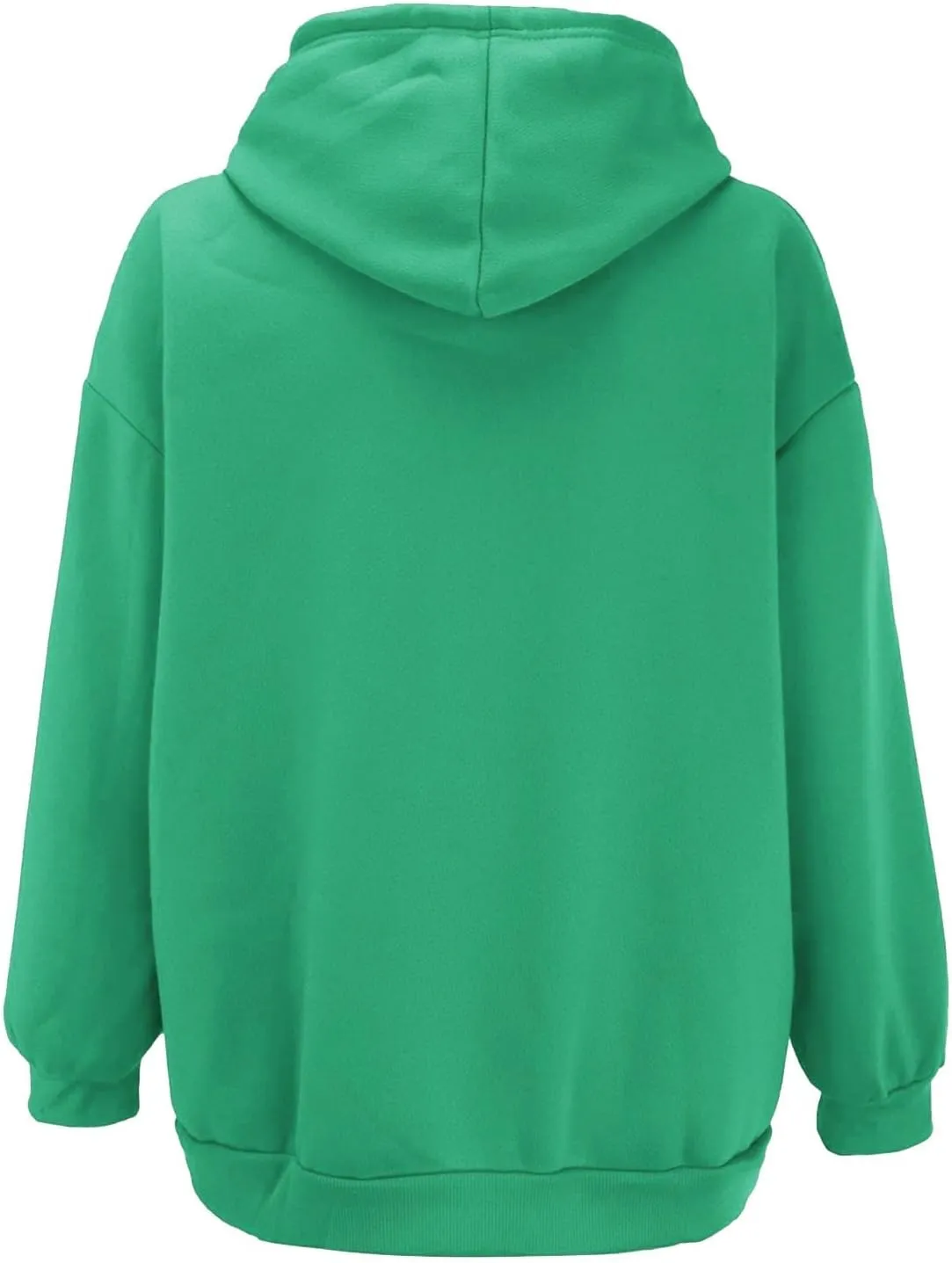 Women's Zip Up Hoodies Solid Color Oversized Sweatshirt Clothing Fall Casual Drawstring Jacket with Pockets