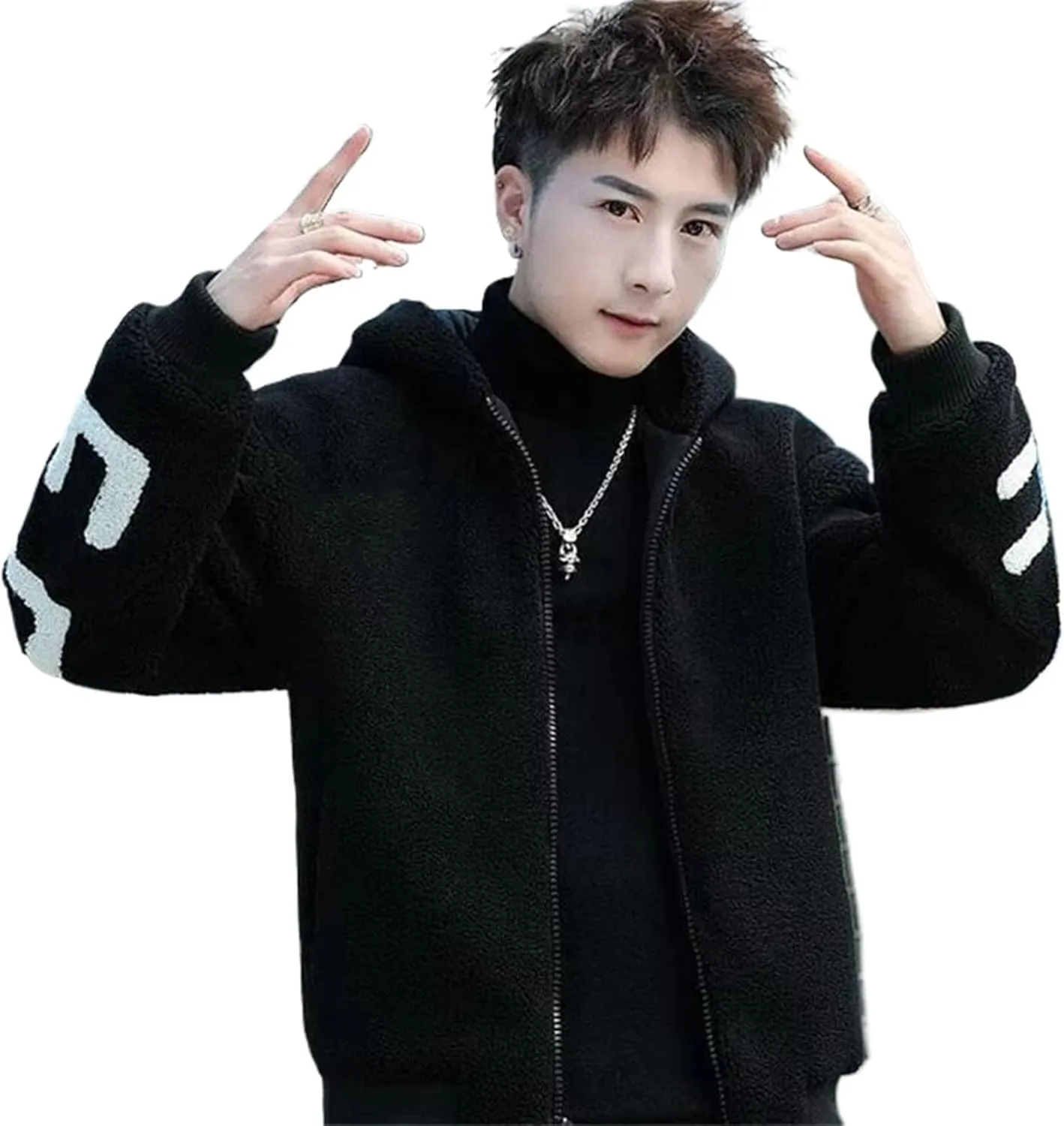 Wool Coat Men Clothing Casual Cotton-padded Jacket Male Autumn Winter Pocket Long Sleeve