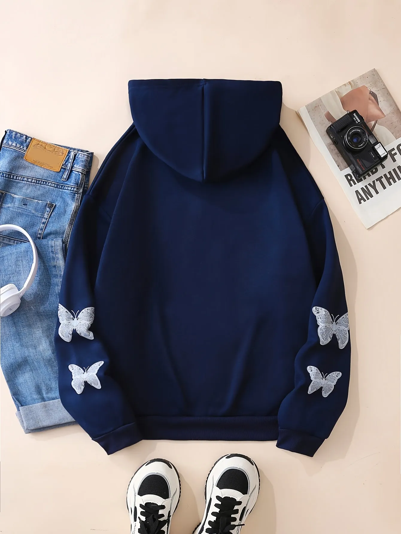 Y2K Long Sleeve Crew Neck Zip Up Hoodies Sweatshirts OD8741