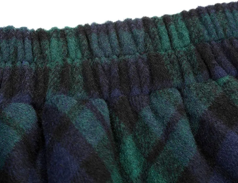Ylingjun Womens Warm Wool Midi Skirts Winter Fall High Elastic Waist A line Flared Woolen Skirts