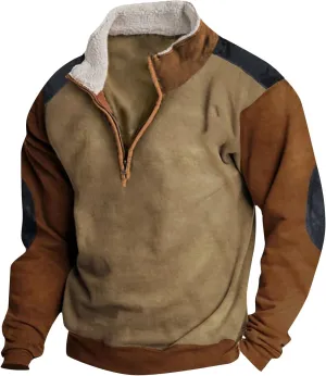 ZEFOTIM Men's Sweatshirts Oversized Fall Long Sleeve Mens Quarter Zip Pullover Warm Graphic Casual Sweatshirt
